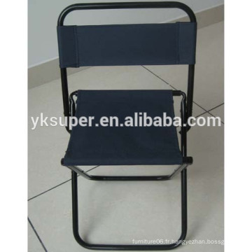 Tabouret de camping pliant noir avec dossier